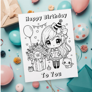 Papier Color Me Anime Fille's Birthday