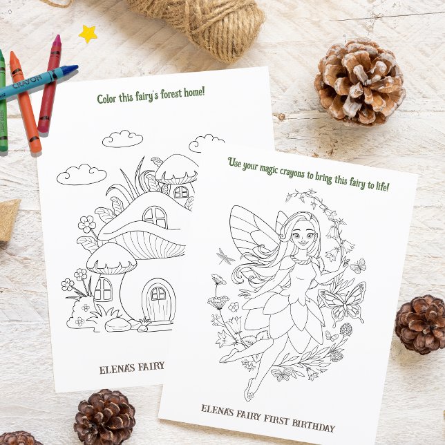 Papier Coloriage Livre Fée Premier anniversaire Activité  (Fairy First - coloring page)