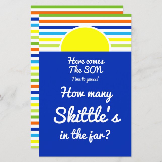 Papier Combien dans le Jeu Baby shower Jar (Devant / Derrière)