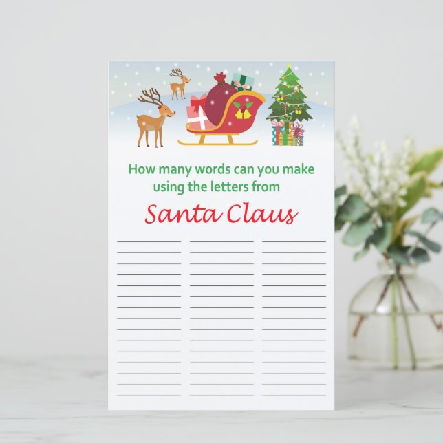 Papier Combien de mots pouvez-vous faire de Sanda Claus (Debout devant)