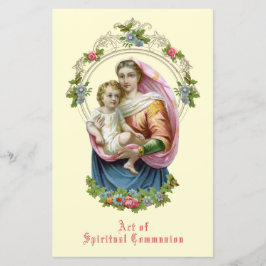Papier Communion spirituelle religieuse catholique Marie