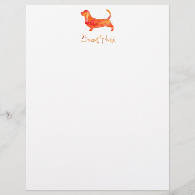Papier Conception de l'aquarelle Basset Hound (Devant)