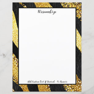 Papier Conception personnalisée avec strie noire et paill