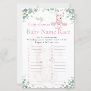 Papier Concours de noms de bébé Petite Fille Lapin Jeu de