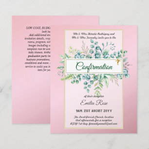 Papier CONFIRMATION VERDOYÈRE Invitation Moderne Double f