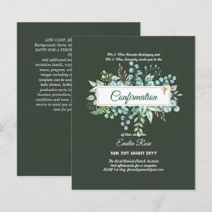 Papier CONFIRMATION VERDOYÈRE Invitation Moderne Double f