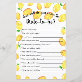 Papier Connaissez-vous bien Fête des mariées Game Lemon