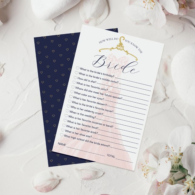 Papier Connaissez-vous bien la mariée Mariage robe jeu (Créateur téléchargé)