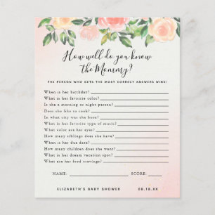 Papier Connaître la Maman Jeu de Baby Shower
