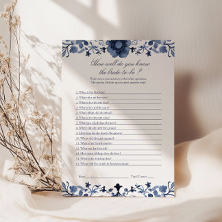 Papier Connaître le jeu de la mariée | Fête des mariées b