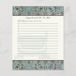 Papier Conseil baby shower pour New Mom - Blue Brown Dama
