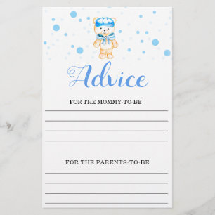 Papier Conseil Blue Boy Baby shower Jeu