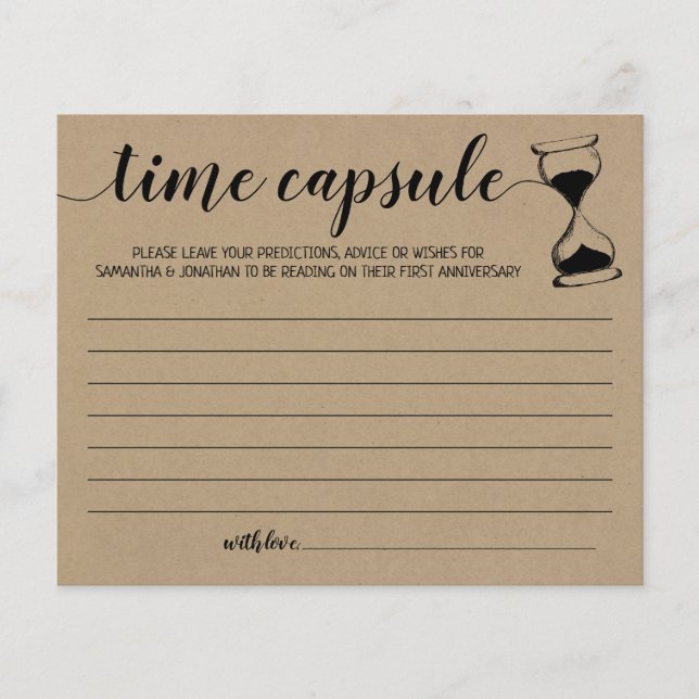 Papier Conseil capsule temps couple douche anglais espagn (Devant)
