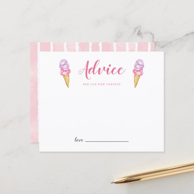 Papier Conseil Crème de glace rose pour les nouveaux pare (Devant/Arrière en situation)