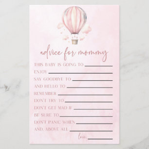 Papier Conseil de Baby shower de ballon à air chaud Activ