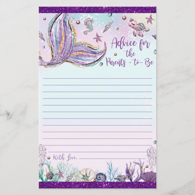 Papier Conseil de sirène pour les parents à être une cart (Devant)