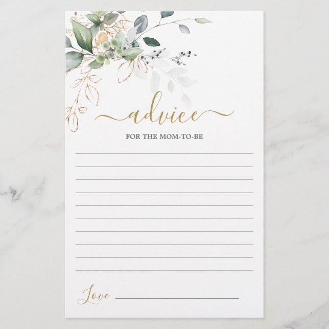 Papier Conseil de verdure simple pour la maman à être car (Devant)