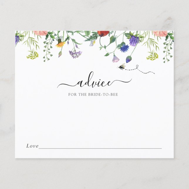 Papier Conseil fleur sauvage et d'abeilles pour la mariée (Devant)