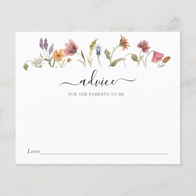 Papier Conseil fleur sauvage pour bébé pour les parents à (Devant)