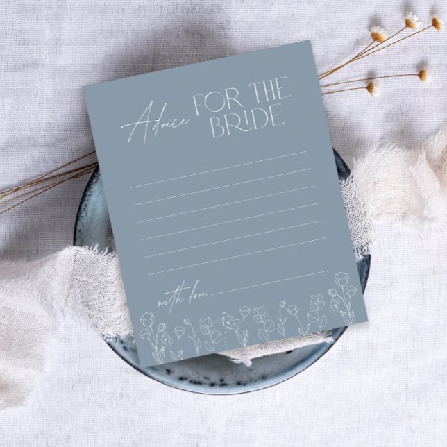 Papier Conseil floral bleu poussiéreux minimal pour la ma (Créateur téléchargé)