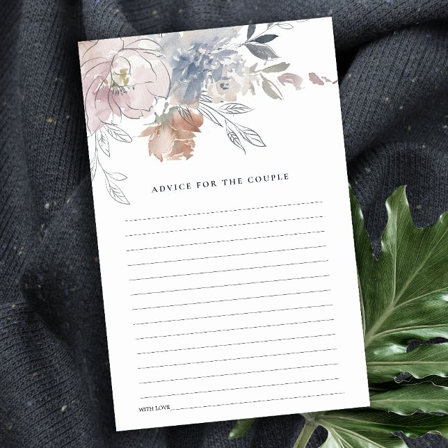 Papier Conseil Floral Chic Blush Aquarelle Pour Couple (Créateur téléchargé)