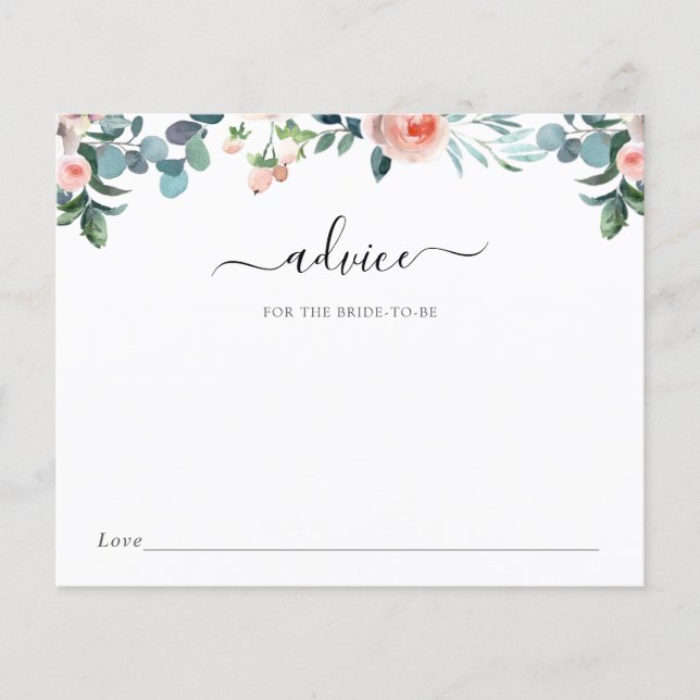 Papier Conseil mariage pour la douche à thé pour la futur (Devant)