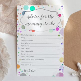 Papier Conseil pour la maman d'être un Baby shower coloré