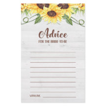 Conseil pour la mariée d'être Sunflower Shower Car