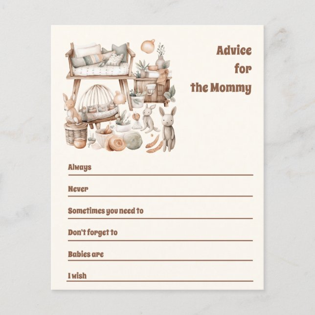 Papier Conseil pour le baby shower maman (Devant)