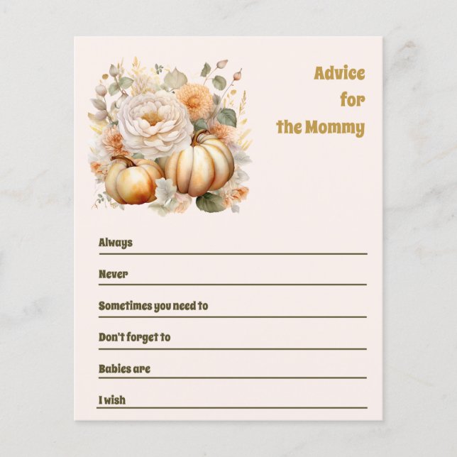 Papier Conseil pour le baby shower maman (Devant)