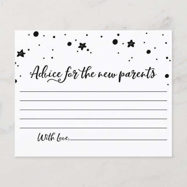 Papier Conseil pour les nouveaux parents Card Baby shower (Devant)