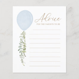Papier Conseil pour les parents Blue Balloon Baby shower