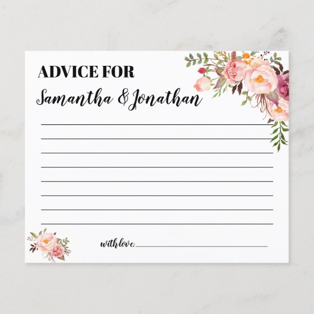 Papier Conseil pour une douche en couple heureux anglais  (Devant)