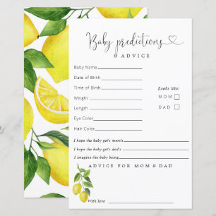 Papier Conseil sur les prédictions du Baby shower de citr