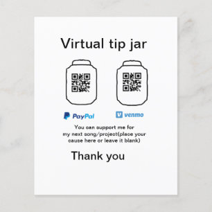 Papier Conseil virtuel jar q r code argent don PayPal ven