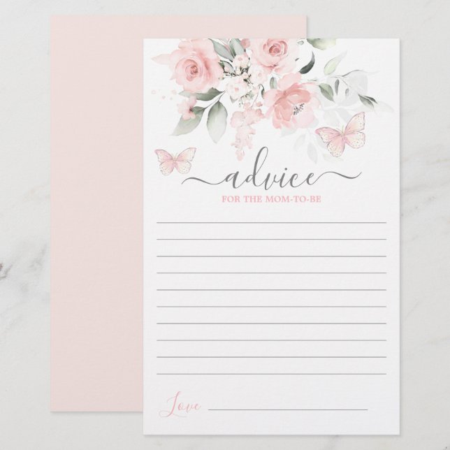Papier Conseils aux papillons pour que la maman soit (Devant / Derrière)