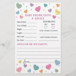 Papier Conseils de bonbons pour Baby shower Game