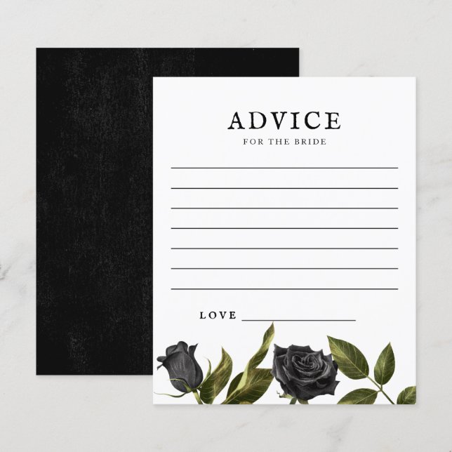 Papier Conseils De Fête des mariées Gothique Pour La Mari (Devant / Derrière)