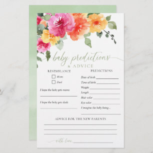 Papier Conseils de prédiction du bébé Fleur de printemps 
