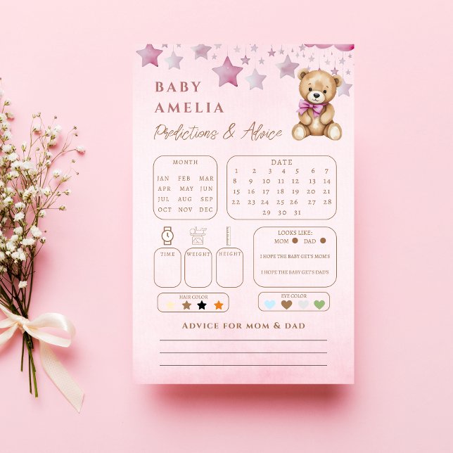 Papier Conseils de prédiction pour bébé ours en peluche r (Créateur téléchargé)