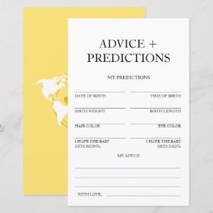 Papier Conseils et prédictions Baby shower de voyage Jeu
