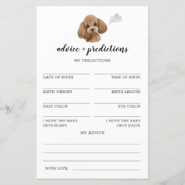 Papier Conseils et prédictions Poodle Toy Baby shower Jeu