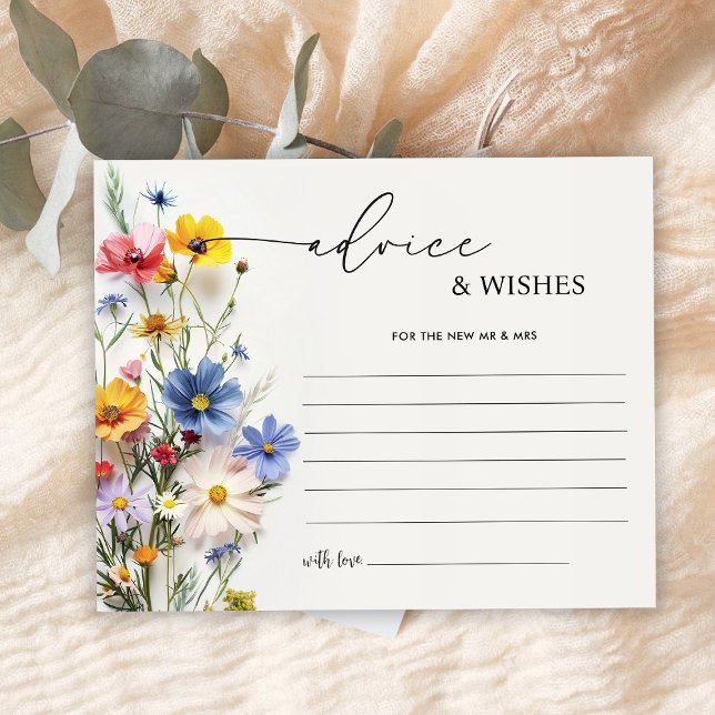 Papier Conseils et souhaits de Fête des mariées fleur sau (Créateur téléchargé)