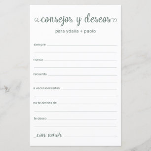 Papier Conseils et souhaits Espagnol