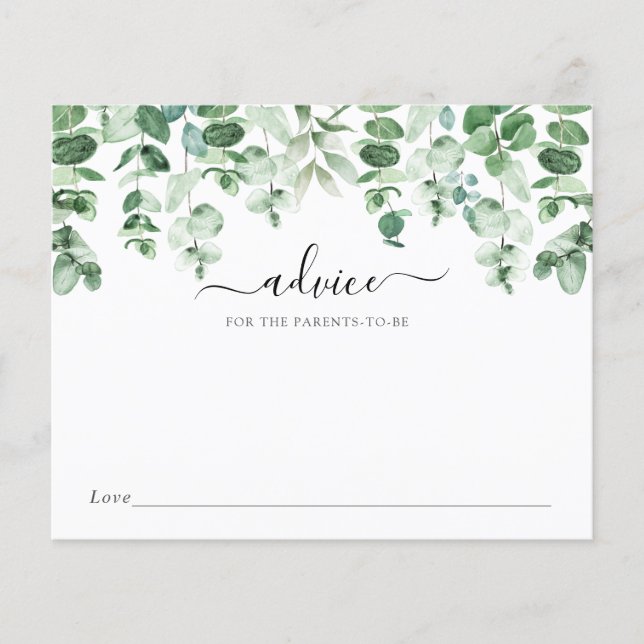 Papier Conseils pour bébé Eucalyptus pour les parents (Devant)