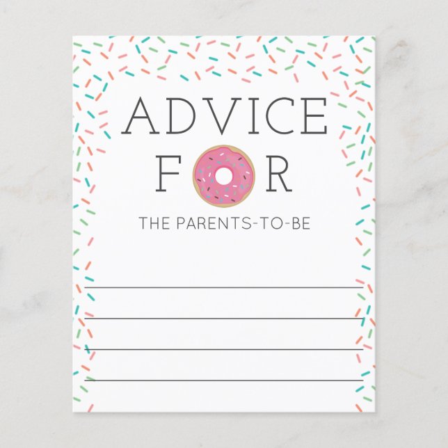 Papier Conseils pour le jeu de Baby shower de Donut Paren (Devant)