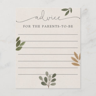 Papier Conseils pour le jeu de Baby shower Parents-to-be