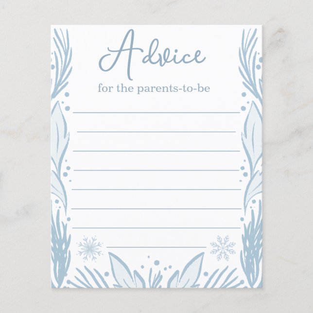 Papier Conseils pour le jeu de Baby shower Parents-to-be (Devant)