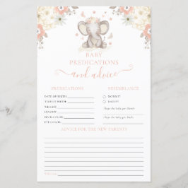 Papier Conseils pour les parents Eléphant Girl Baby showe