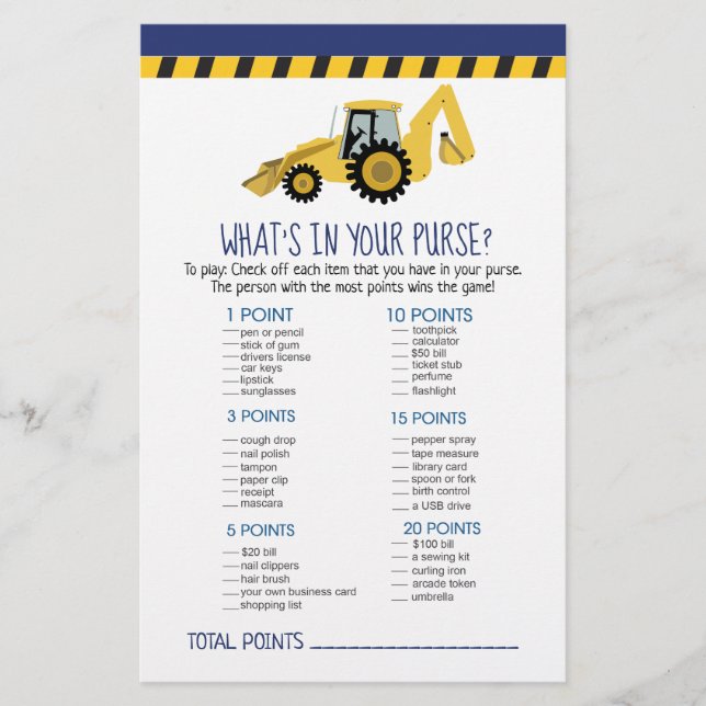 Papier Construction Backhoe Ce qui est dans votre jeu de  (Devant)